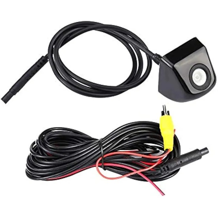 Camera marsarier auto CCD K0582-CJ-260824-2160, vedere nocturna cu LED IR, rezistenta la apa IP67, compatibil NTSC/PAL, negru, cablu inclus