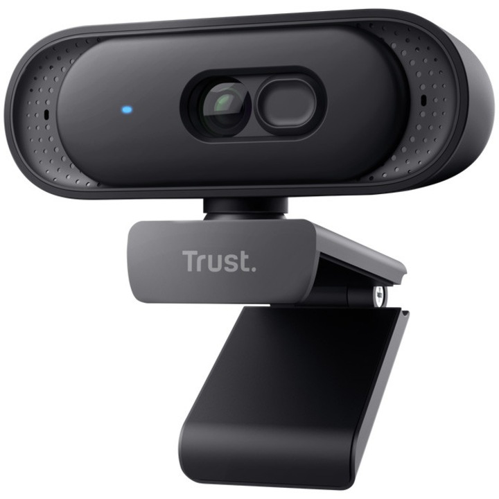 Уеб камера Trust Ovala 2K QHD, Микрофон, 2 м кабел, USB, Черен