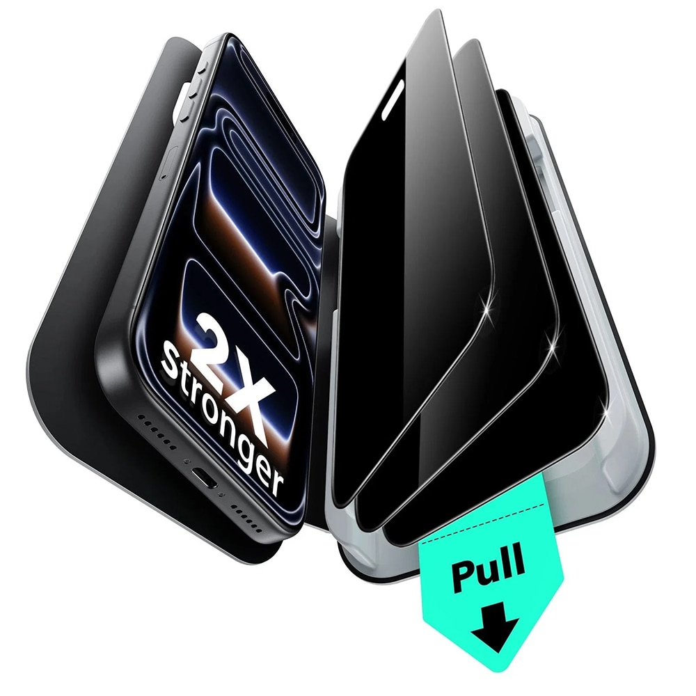 Folie pentru iPhone 18 Pro Max (set 3) - ESR Privacy Tempered Glass UltraFit Classic - Black