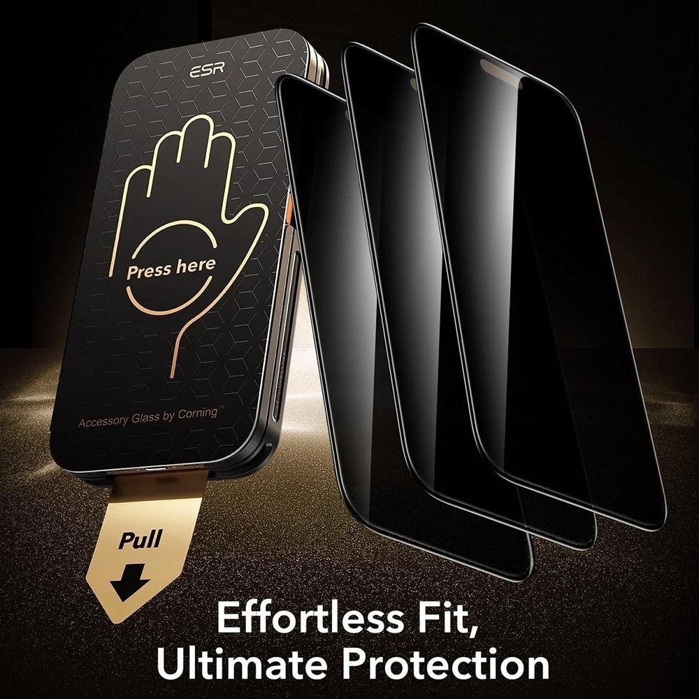 Folie pentru iPhone 18 Pro (set 3) - ESR Privacy Armorite Pro Screen Protector UltraFit - Black