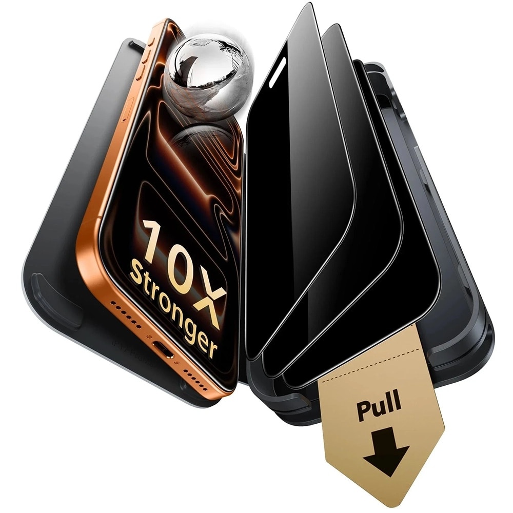Folie pentru iPhone 18 Pro (set 3) - ESR Privacy Armorite Pro Screen Protector UltraFit - Black