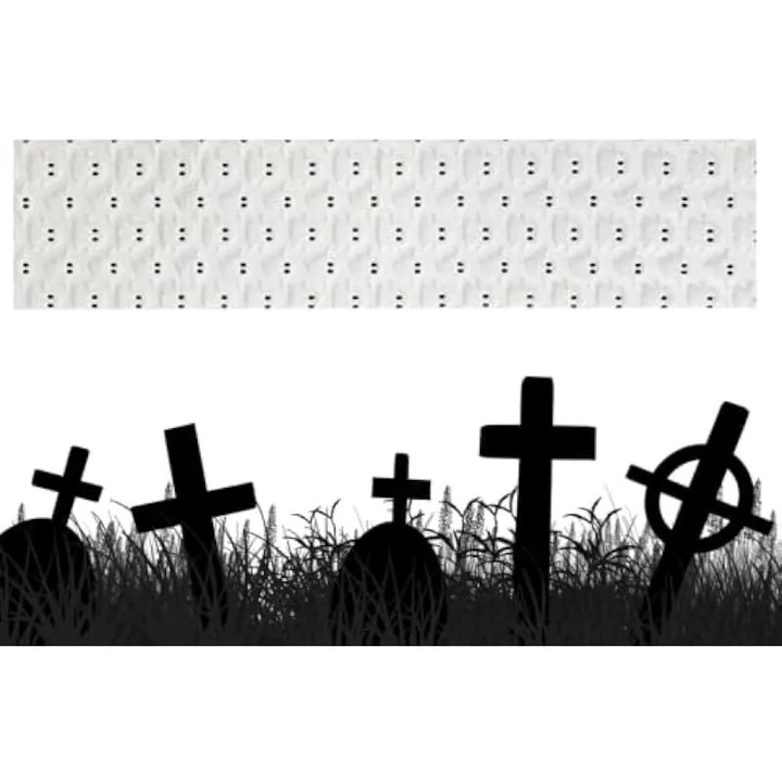 Fehér asztalterítő Halloweenre, karácsonyi dekoráció, puha és ijesztő