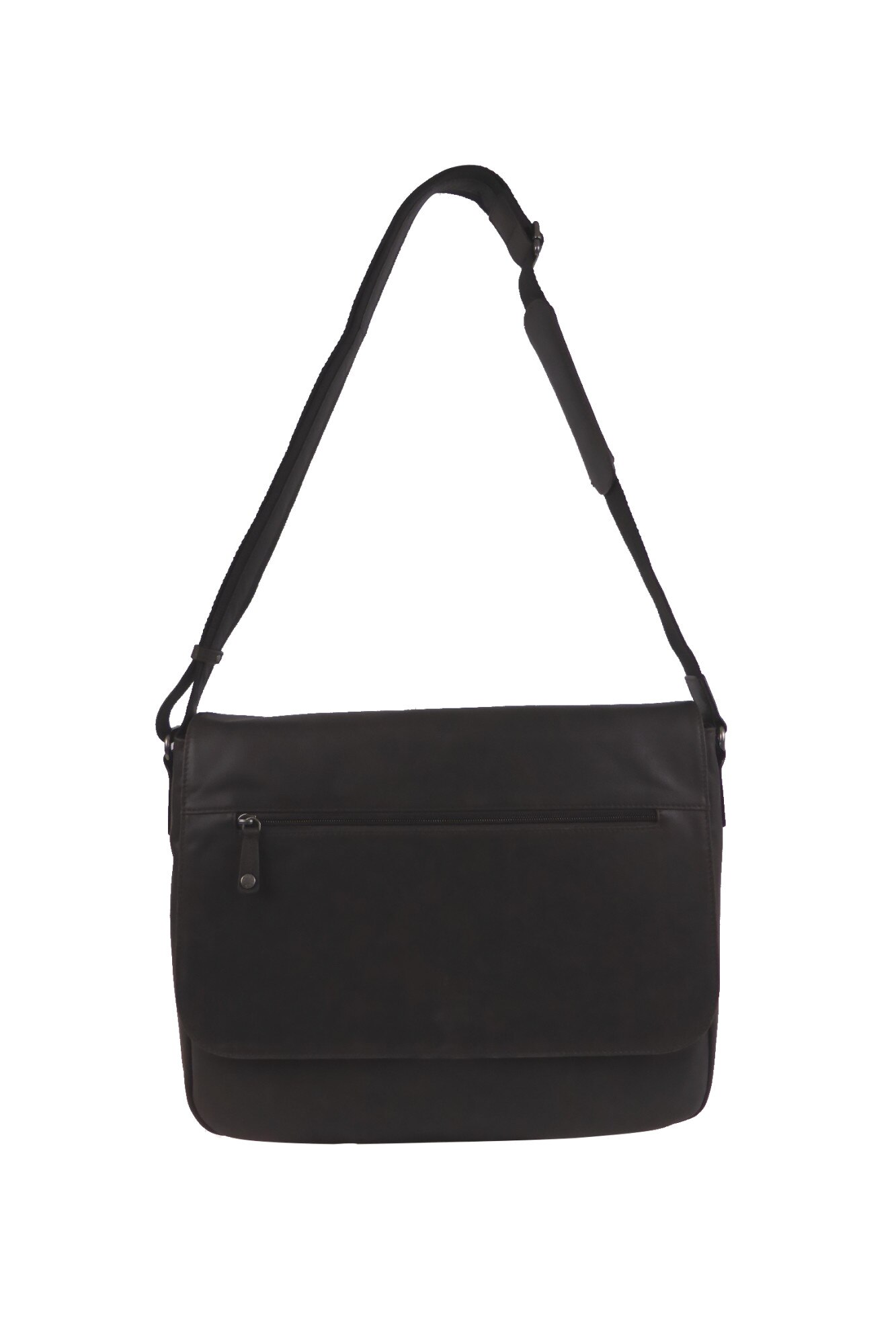 Geanta messenger HEXAGONA - piele naturala maro