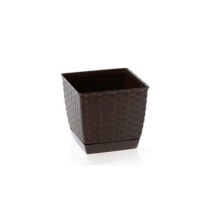 Ghiveci pentru flori Strend Pro RATOLLA Square 250, maro inchis, 8.2 l