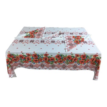 Fata de masa din bumbac 100% 6 persoane + 6 stergare - FM667 Fata de masa din bumbac 100% 6 persoane + 6 stergare - FM667