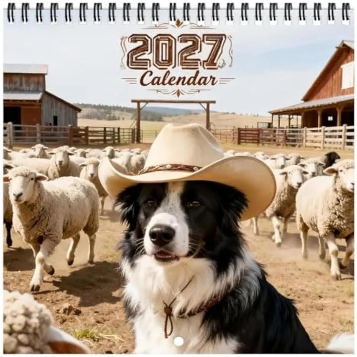 Calendar de perete 2027, planificator lunar adorabil