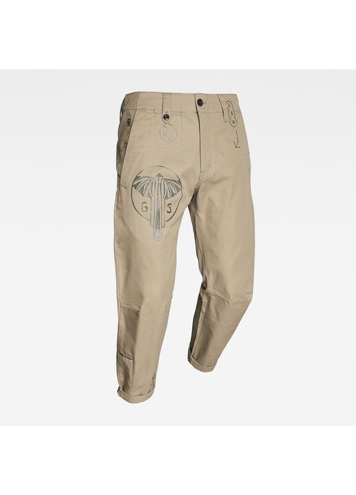 Панталони чино Straight Tapered G-STAR RAW, конусовидна кройка, Бежов