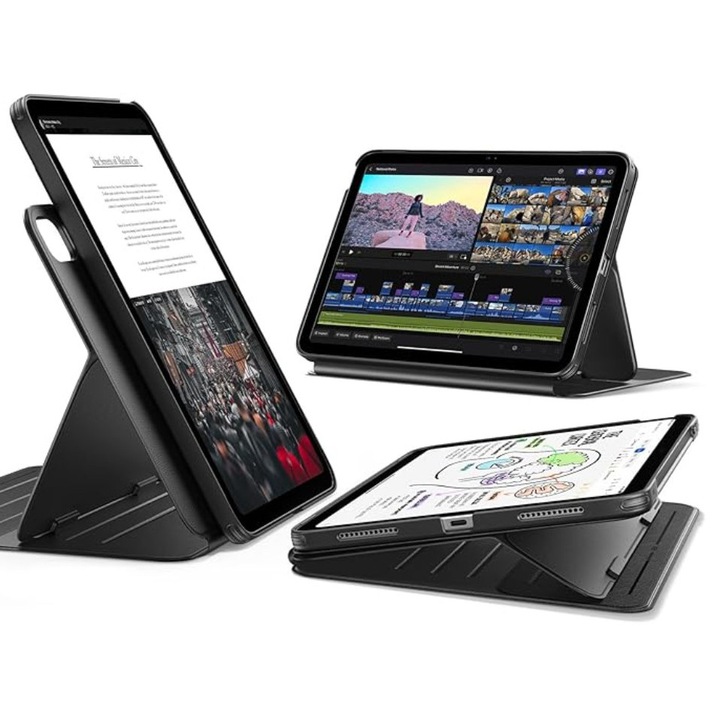 Husa ESR pentru iPad A16, Husa pentru iPad Generatia a 11-a / a 10-a (2025/2022), 9 Unghiuri de Vizualizare, Neagra