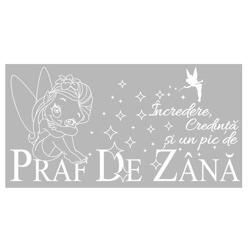 Sticker Decorativ - SMAER - Zana Protectoare - 90cm x 45cm - Alb