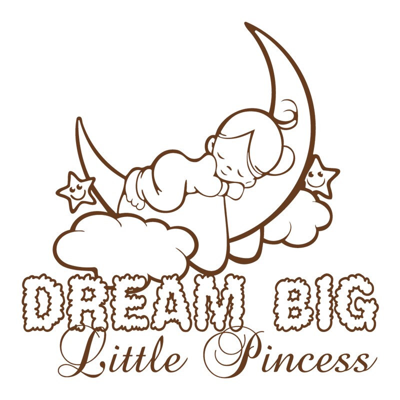 Sticker Decorativ - SMAER - Dream Big... - 60cm x 60cm - Maro