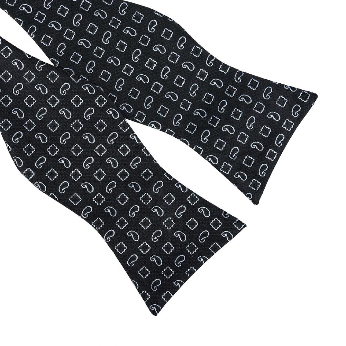 Papion self tie, Onore, microfibra, negru, imprimeu mixt