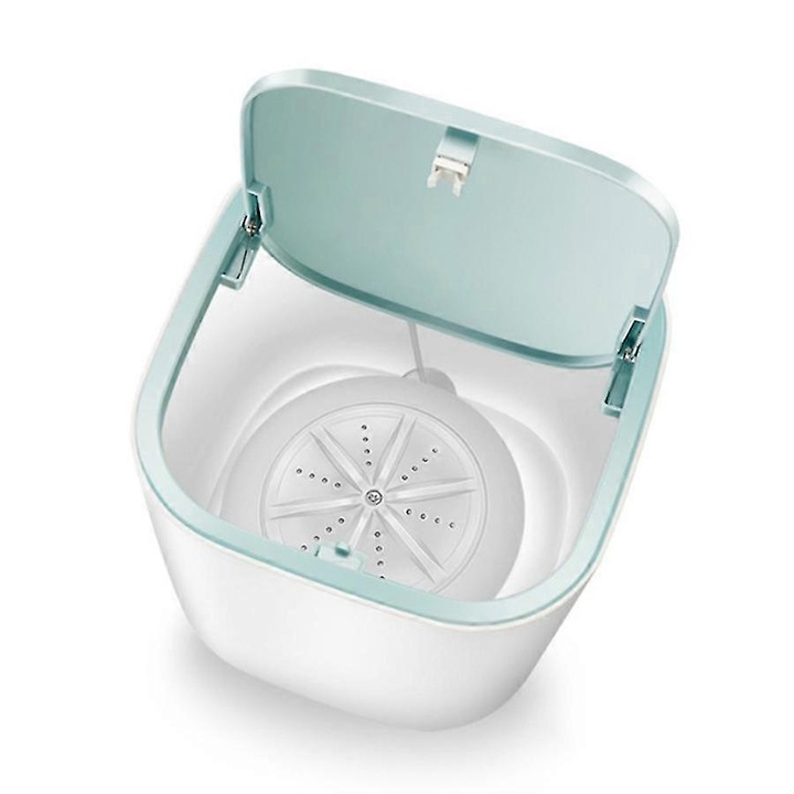 Mini masina de spalat CJ-F-K0204-20260825-8617, compacta semi-automata 3.8 L, USB 5V 18W, alb/menta