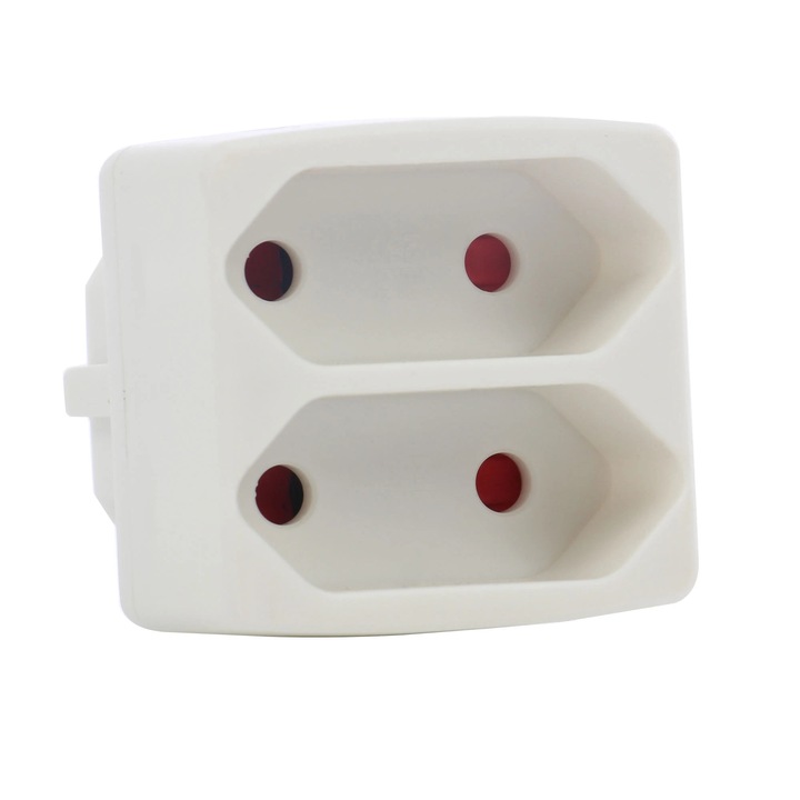 Adaptor 2 prize Euro Hoff Line, 16A, alb