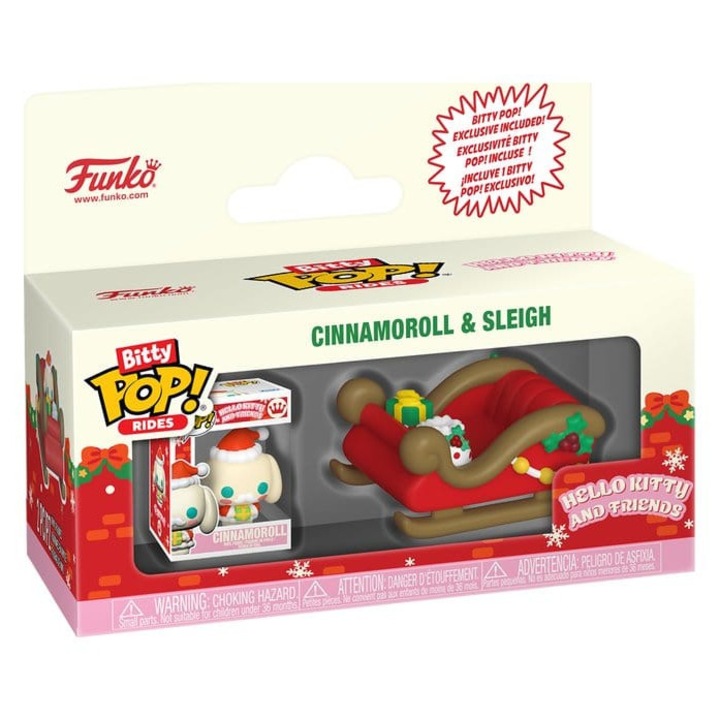 Колекционерска фигурка Funko Bitty Pop! Rides Hello Kitty със шейна, многоцветна, 2 см, FK93554