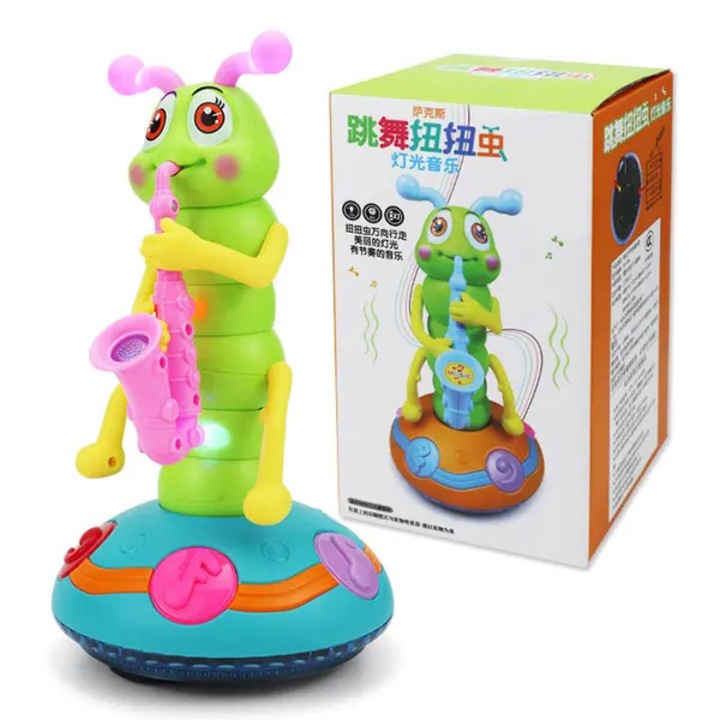 Jucarie muzicala omida FU-K0518-260905-3853, dansatoare si cantatoare cu saxofon, cu lumini si sunet, educational, Multicolor, pentru bebelusi