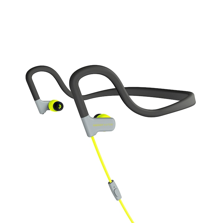Fülbe helyezhető fejhallgató Energy SPORT 2 rendszer, gomb a vezetéken, mikrofon, sárga/fekete