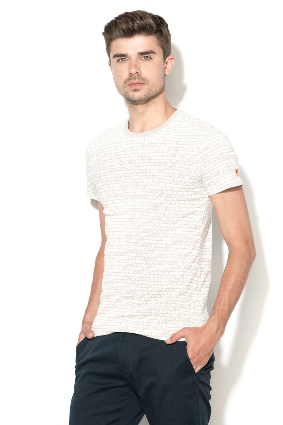 SUPERDRY, Tricou pentru fitness Gym Tech, Gri deschis