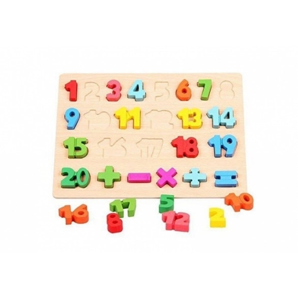 Puzzle 3D din lemn cu cifre
