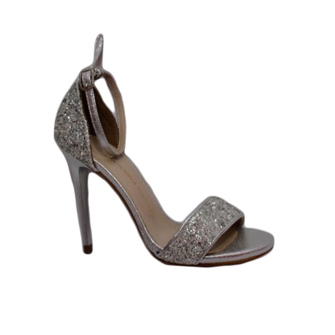 Sandale de ocazie cu design de sclipici fin, D&J Exclusive, Argintiu