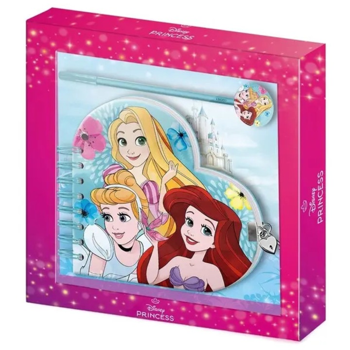 Set jurnal cu lacat si pix pentru copii cu print personaje, Multicolor, 24 x 23 x 2,5 cm