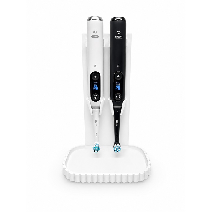 Dupla tartó Oral-B iO elektromos fogkefékhez, tárolótálcával, fürdőszobai rendszerező