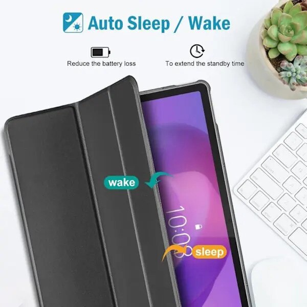 Husa pentru tableta Lenovo Tab Pro 2025 12.7" PRE-CJk0515-26-0825-2992, carcasa rigida ultrausoara cu inchidere magnetica si suport pentru stilou, gri inchis