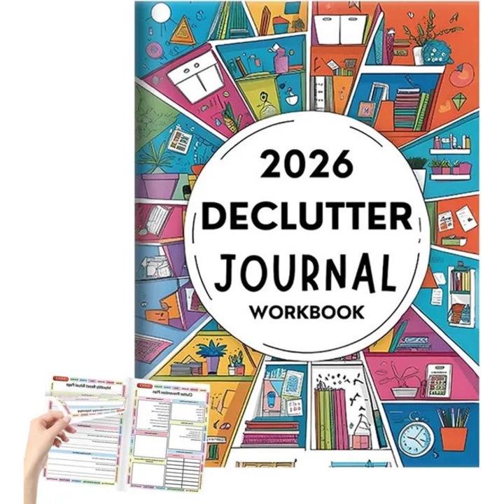2026 Declutter Journal Workbook, workbook de organizare pentru decluttering si planificare, 60 pagini, 2026