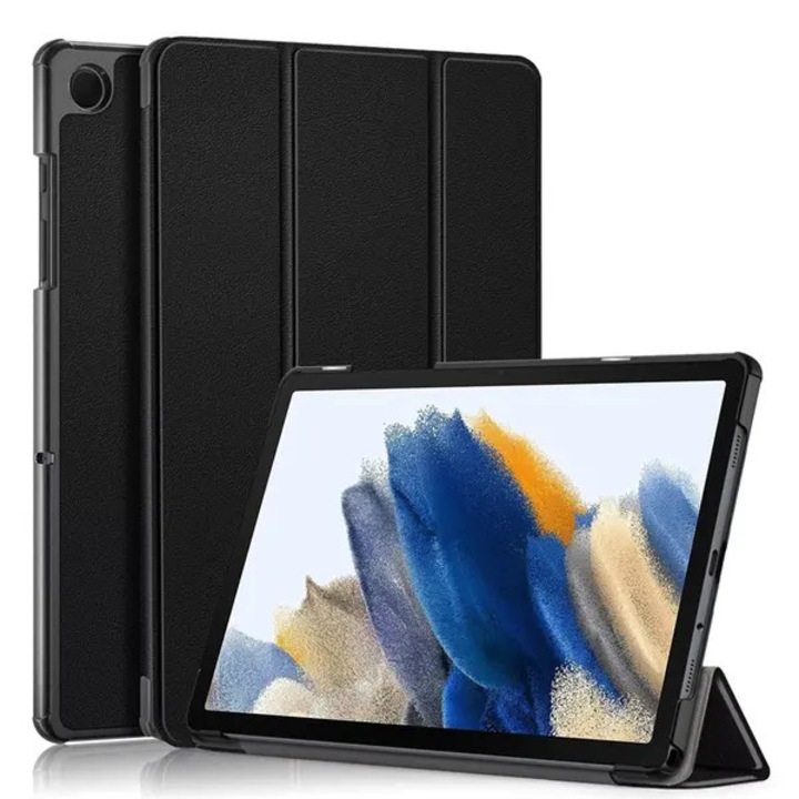 Husa tri-fold din piele PU pentru tableta, PRE-CJk0515-26-0825-2579, compatibila cu Samsung Galaxy Tab A 8.0 (2019) cu S Pen P200, suport multi-unghi, protectie in 3 straturi, negru