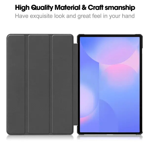 Husa tip book compatibila cu Samsung Galaxy Tab S10 FE Plus SM-X620/SM-X626/SM-X626B, tri-fold din piele PU cu suport S Pen si functie auto wake/sleep, subtire, albastru, cod PRE-CJk0515-26-0825-4400