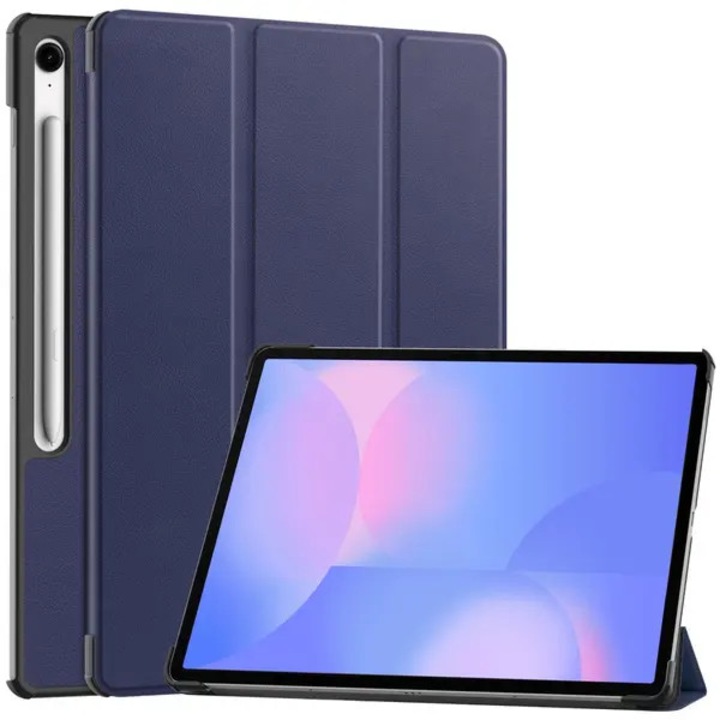 Husa tip book compatibila cu Samsung Galaxy Tab S10 FE Plus SM-X620/SM-X626/SM-X626B, tri-fold din piele PU cu suport S Pen si functie auto wake/sleep, subtire, albastru, cod PRE-CJk0515-26-0825-4400