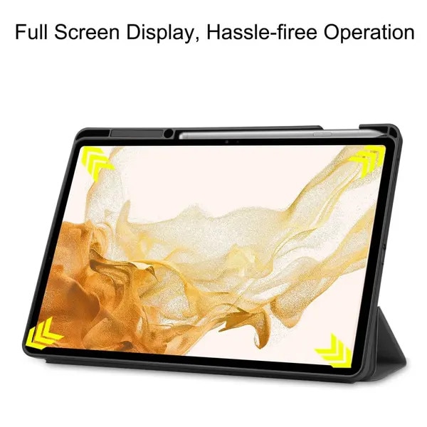 Husa tri-fold pentru Galaxy Tab S7 Plus/S8 Plus 12.4 PRE-CJk0515-26-0825-4810, cu suport S Pen, piele PU, gri