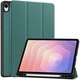 Husa pentru Samsung Galaxy Tab S11 PRE-CJk0515-26-0825-4824, piele PU cu interior TPU, stand si buzunar pentru stylus, verde