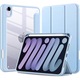 Husa pentru iPad 11 (A16) a 11-a generatie PRE-CJk0515-26-0825-5323, spate transparent PC, bumper TPU anti-soc, suport pentru Apple Pencil, stand tri-fold magnetic cu functie auto wake/sleep, subtire, albastru deschis