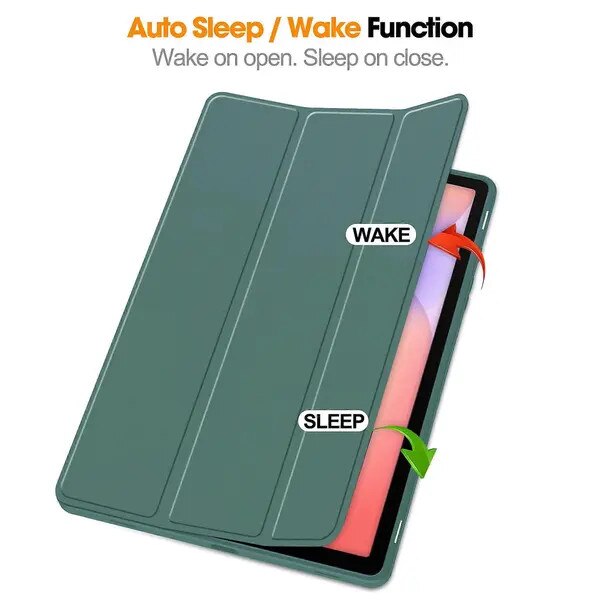 Husa pentru tableta compatibila cu Samsung Galaxy Tab S10 Lite, din PU cu interior TPU, suport triplu reglabil, buzunar pentru stylus, model fagure, verde inchis