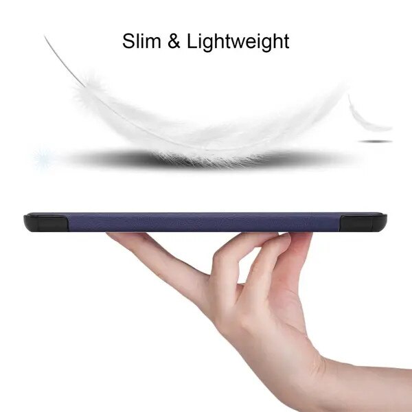 Husa tri-fold pentru Samsung Galaxy Tab S7 Plus/S8 Plus PRE-CJk0515-26-0825-4796, incarcare magnetica pentru S-Pen, suport in 2 unghiuri, slim, albastru inchis