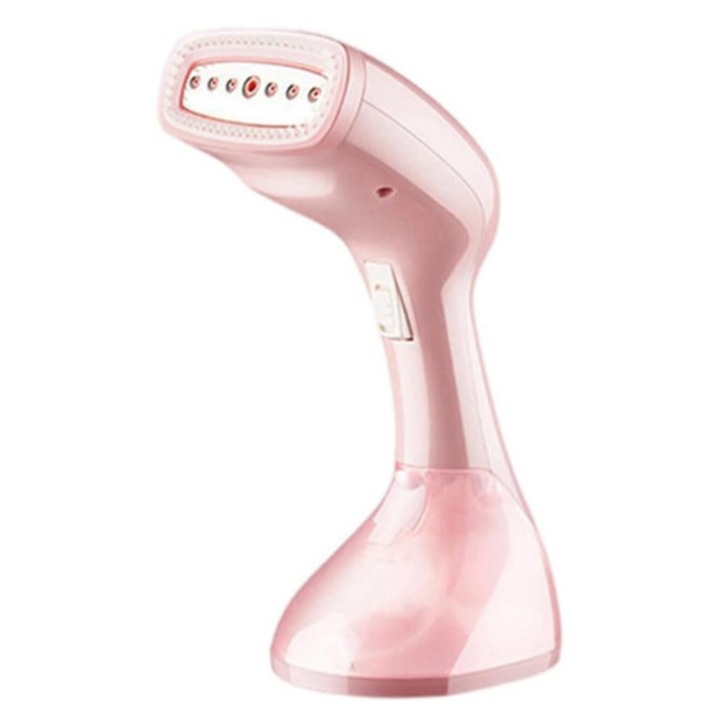 Aparat de aburi pentru haine OB-k0509--260825-188, 1500W, incalzire rapida 25 s, rezervor 170 ml, design anti-scurgere, roz