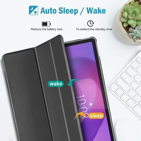 Husa pentru tableta Lenovo Tab Pro 2025 PRE-CJk0515-26-0825-5791, copertina smart cu suport pentru stylus, spate rigid, protectie anti-soc, inclinari reglabile, negru, 12.7"