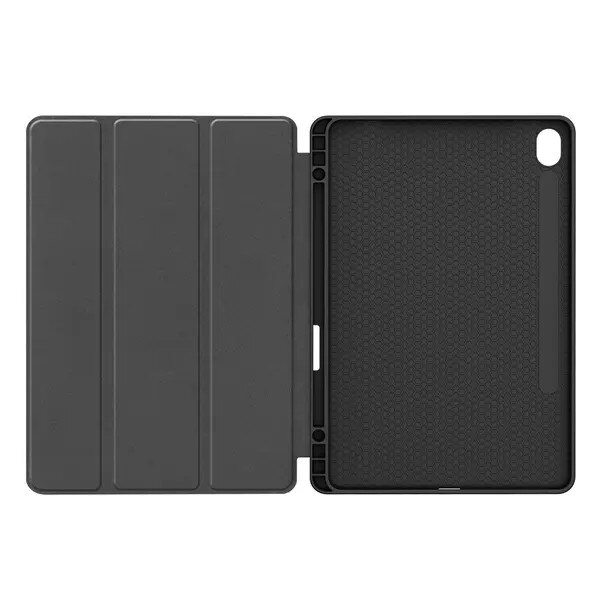 Husa pentru Samsung Galaxy Tab S11 SM-X730/SM-X736/SM-X736B, tri-fold din piele PU cu suport S Pen, functie auto sleep/wake si stand, negru