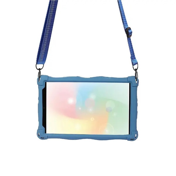 Husa pentru tableta Galaxy Tab A7 Lite T220/T225 PRE-CJk0515-26-0825-4462, din silicon cu suport tip kickstand, curea de umar si stylus, albastru, 210 x 125 mm
