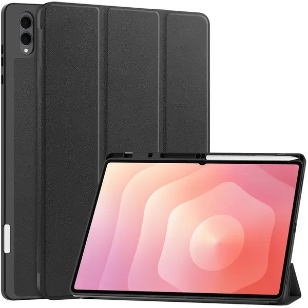 Husa pentru Samsung Galaxy Tab S11 Ultra SM-X930/SM-X936 (14,6"), tri-fold in piele PU, suport S Pen, functie auto on/off, negru, cod PRE-CJk0515-26-0825-4433