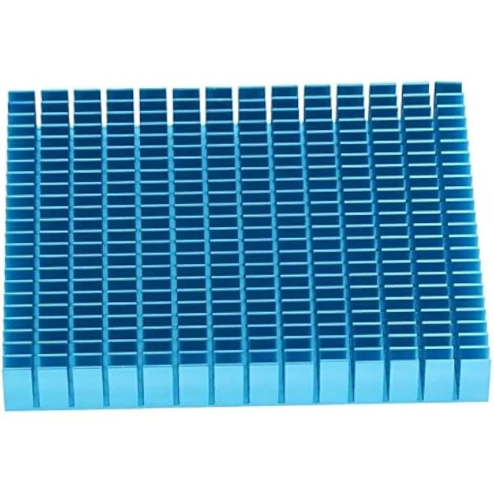 Heatsink din aluminiu K0569-260825-3326-AMC, anodizat, bloc cu finuri, albastru