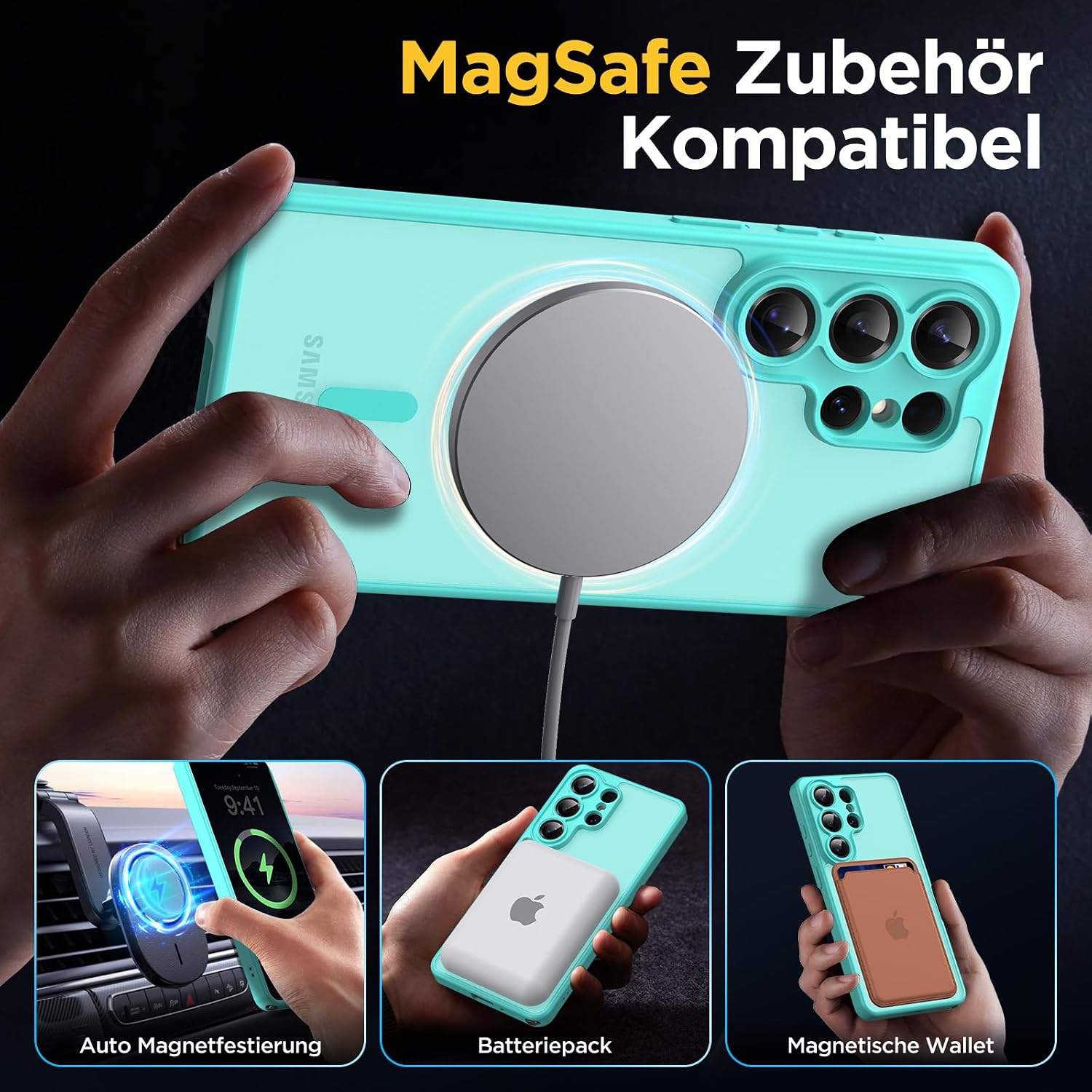 Husa pentru Samsung Galaxy S26 Ultra, Joyshell Frost Matte cu MagSafe, Protectie Completa, Verde menta