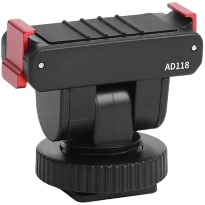 Стойка с бързо освобождаване, подходяща за DJI Osmo 360 Action 5 Pro 4 3 2, магнитна основа от алуминиева сплав, адаптер за студена обувка с 1/4 инчова резба, накланяне на 180° за селфи стик, статив, влогинг