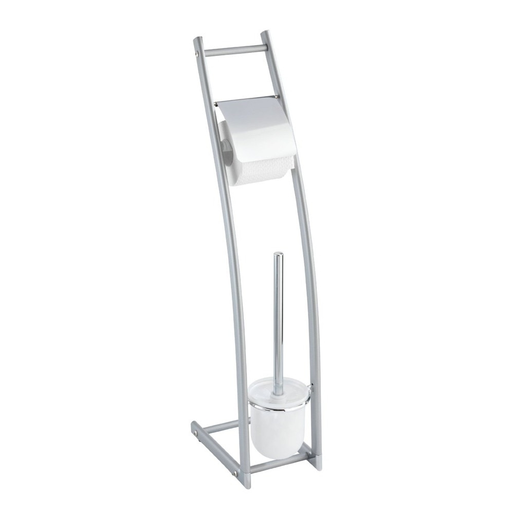 Suport pentru baie Wenko Alumino Alicante, 2 in 1, Argintiu