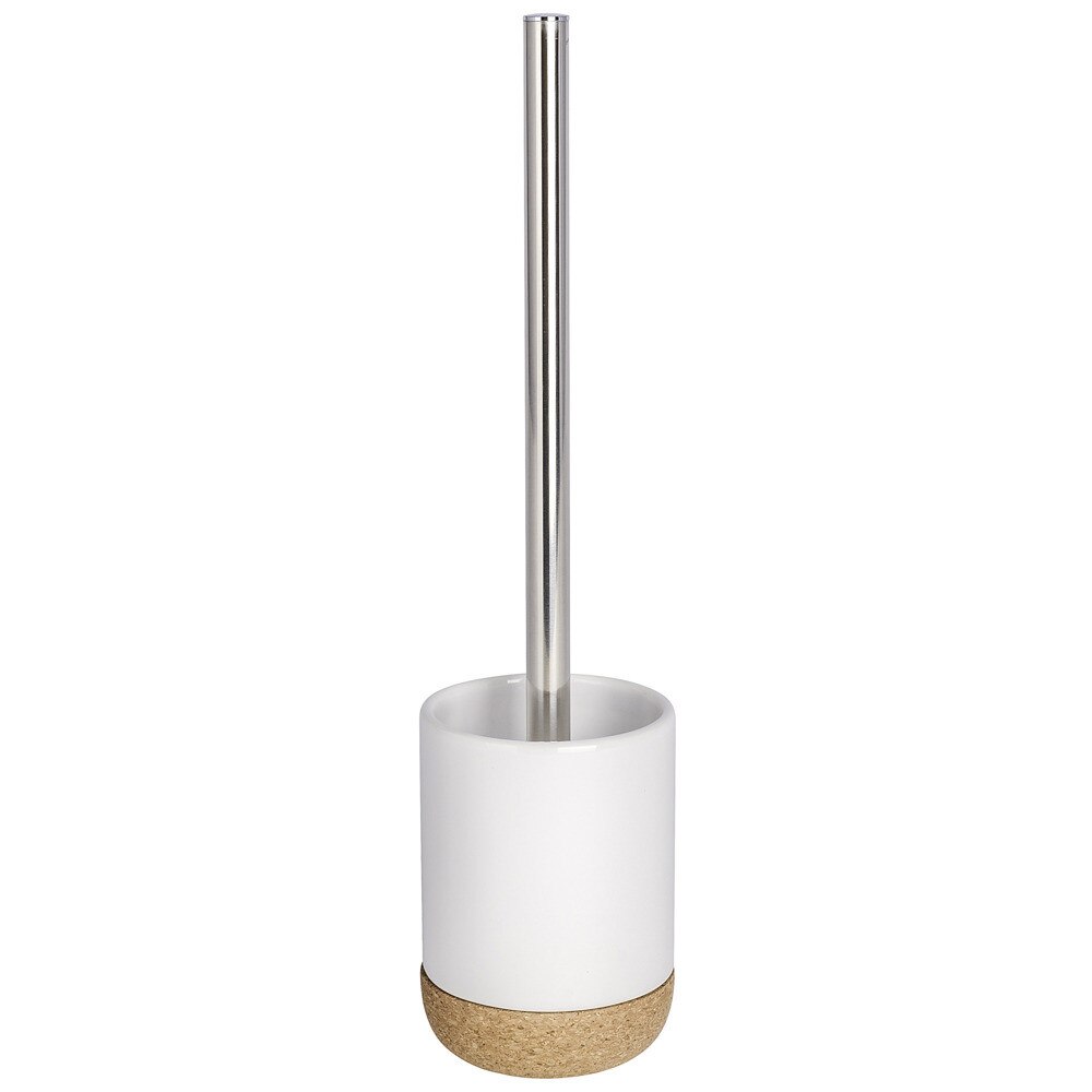 Perie WC cu suport Wenko, Corc, Alb