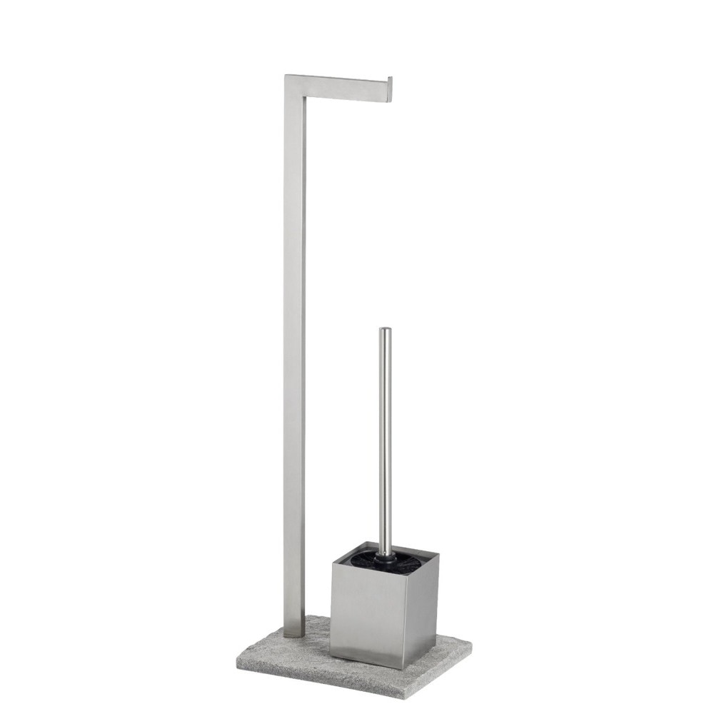 Suport pentru hartie igienica si perie WC, GRANITE - 2 in 1, WENKO