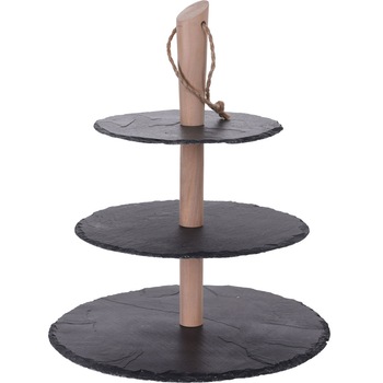 Suport prajituri EH Excellent Houseware, 3 etaj, Lemn Suport prajituri EH Excellent Houseware, 3 etaj, Lemn