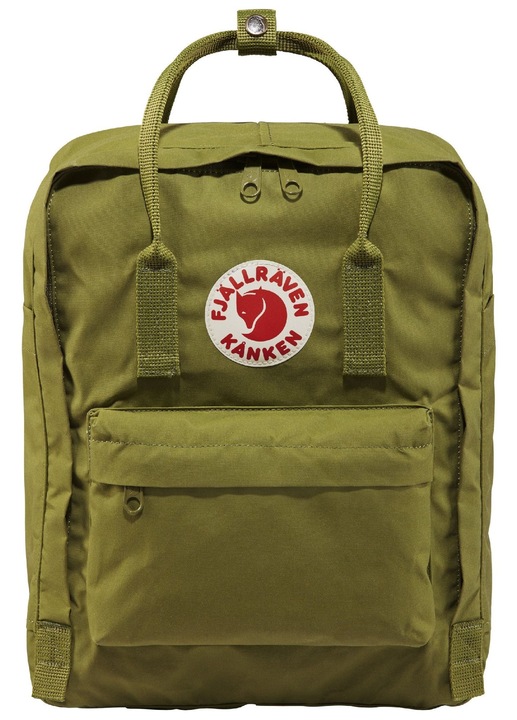 Fjallraven, раница Kanken от Vinylon F унисекс, преден джоб с цип, 16 L, Guacamole, 38 x 27 x 13 cm