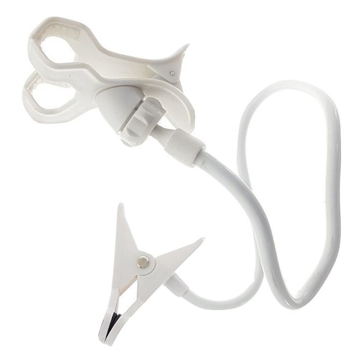 Suport Jabara, pentru smartphone, flexibil 65 cm cu clip, white - SSSW