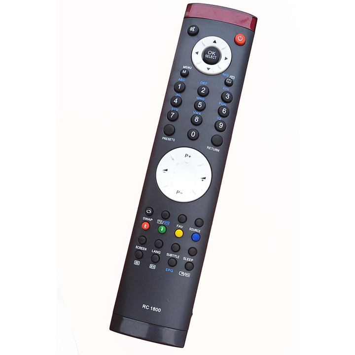 Telecomanda pentru LCD Teletech RC1800, neagra cu functiile telecomenzii originale